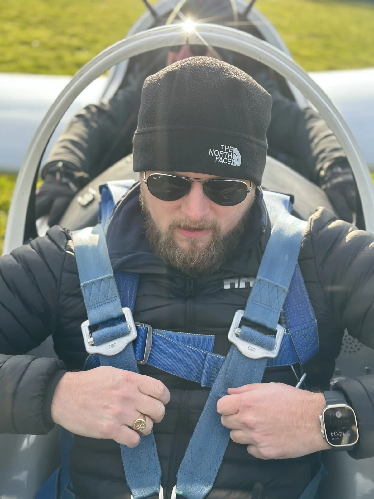 Gary preparing for a glider flight