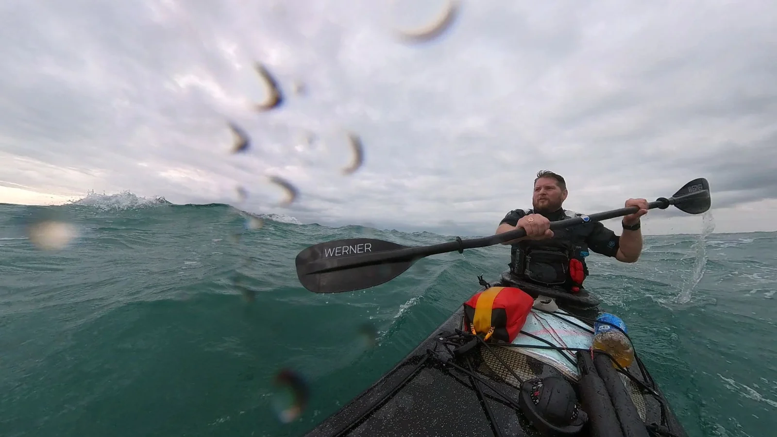 Gary during his solo English Channel crossing