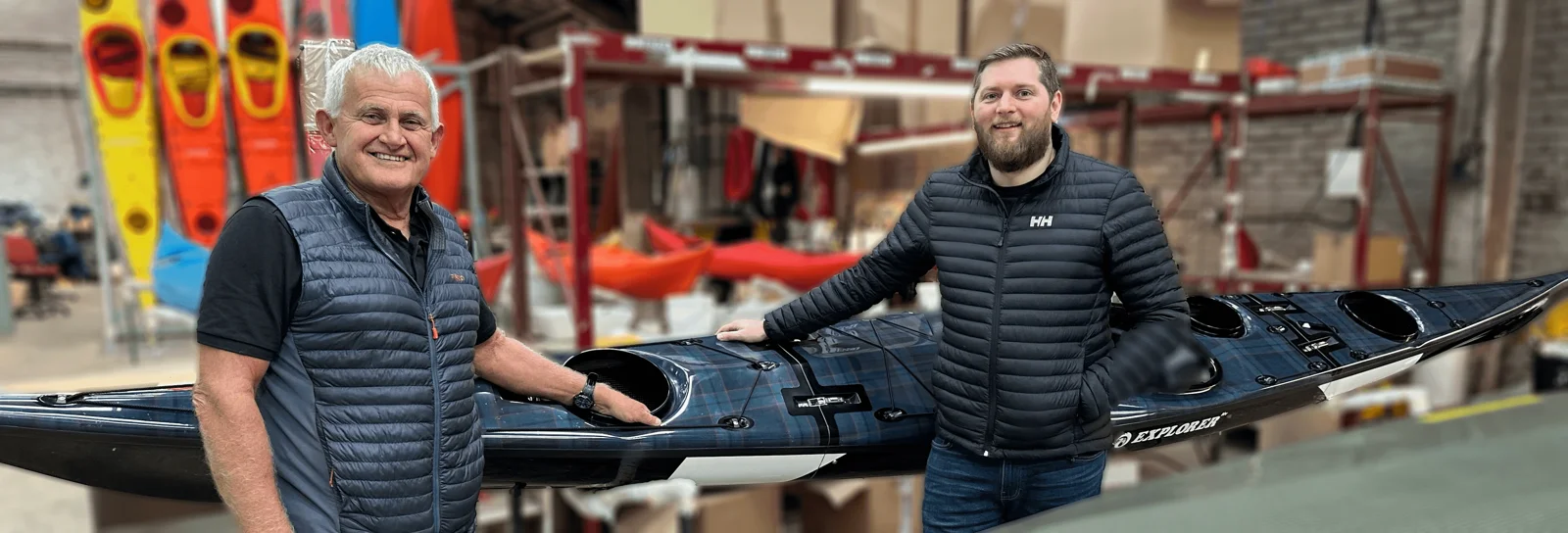 Custom Nigel Dennis Explorer kayak with Fletcher tartan