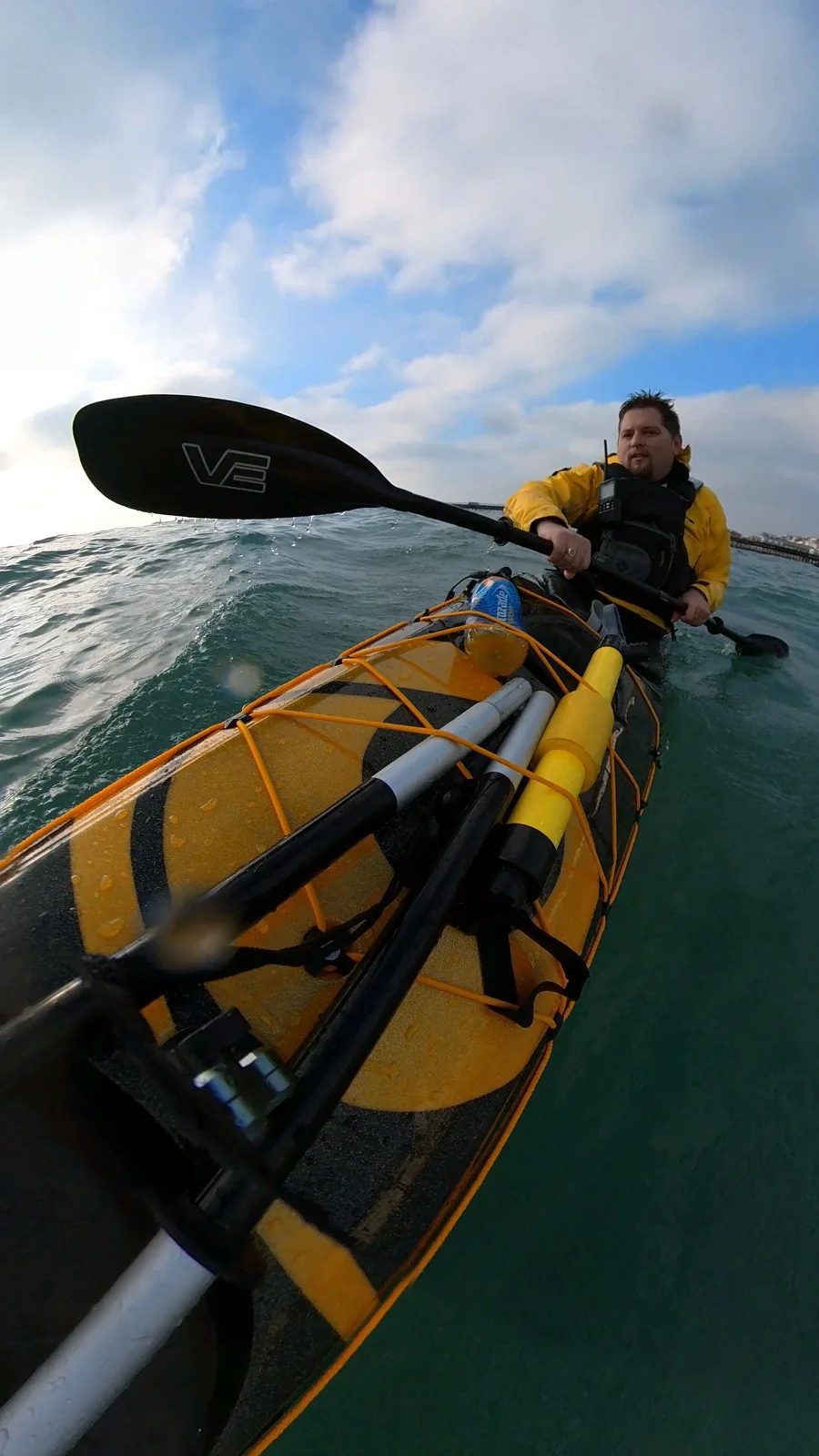 Gary kayaking at sea